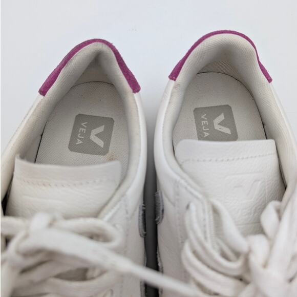 VEJA Campo Low Top Sneaker Shoes Women's Leather White Silver Violet US7 EU38 - Picture 11 of 13